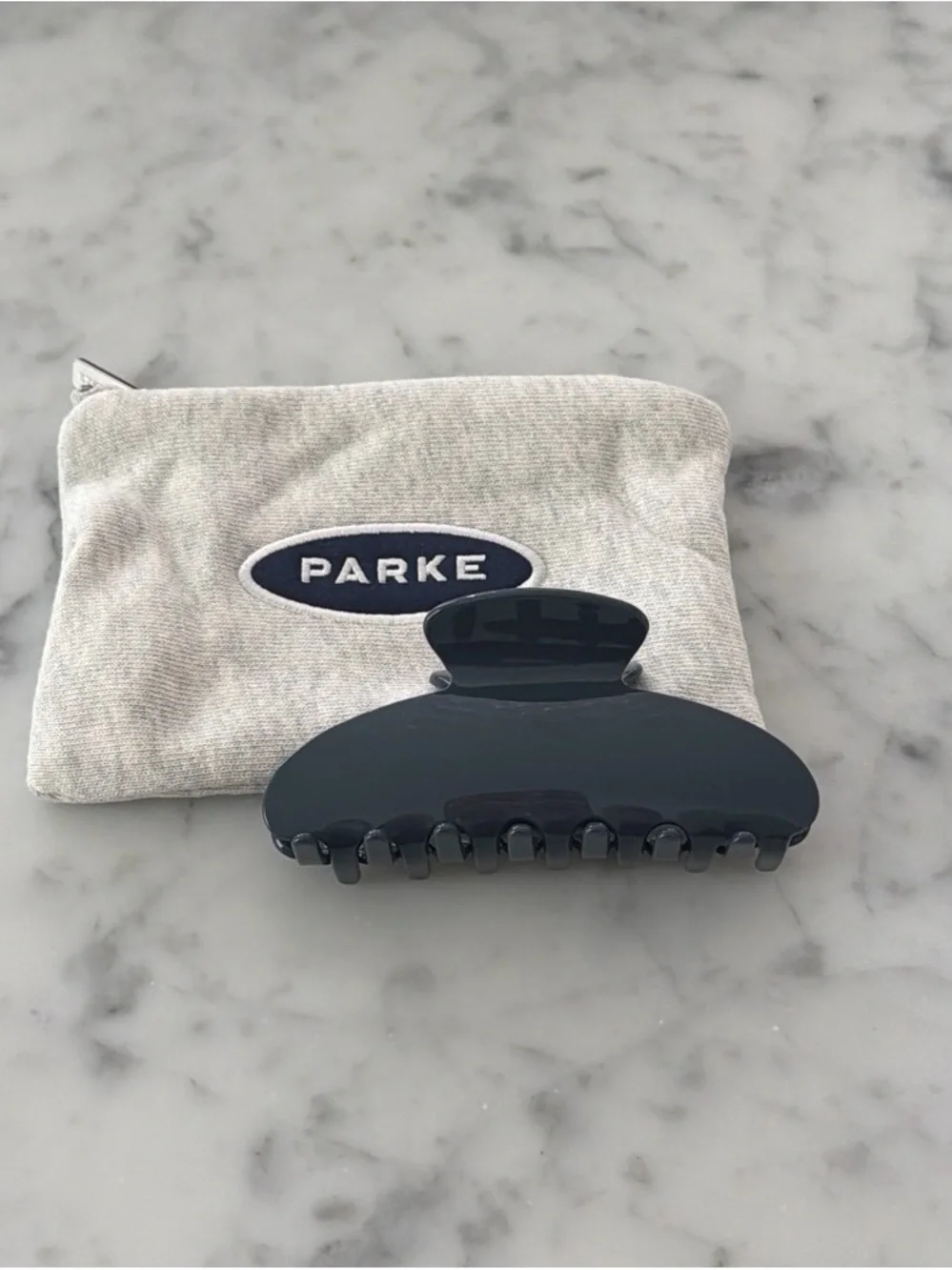NEW PARKE Claw Clip and Zipper Pouch in Washed Indigo